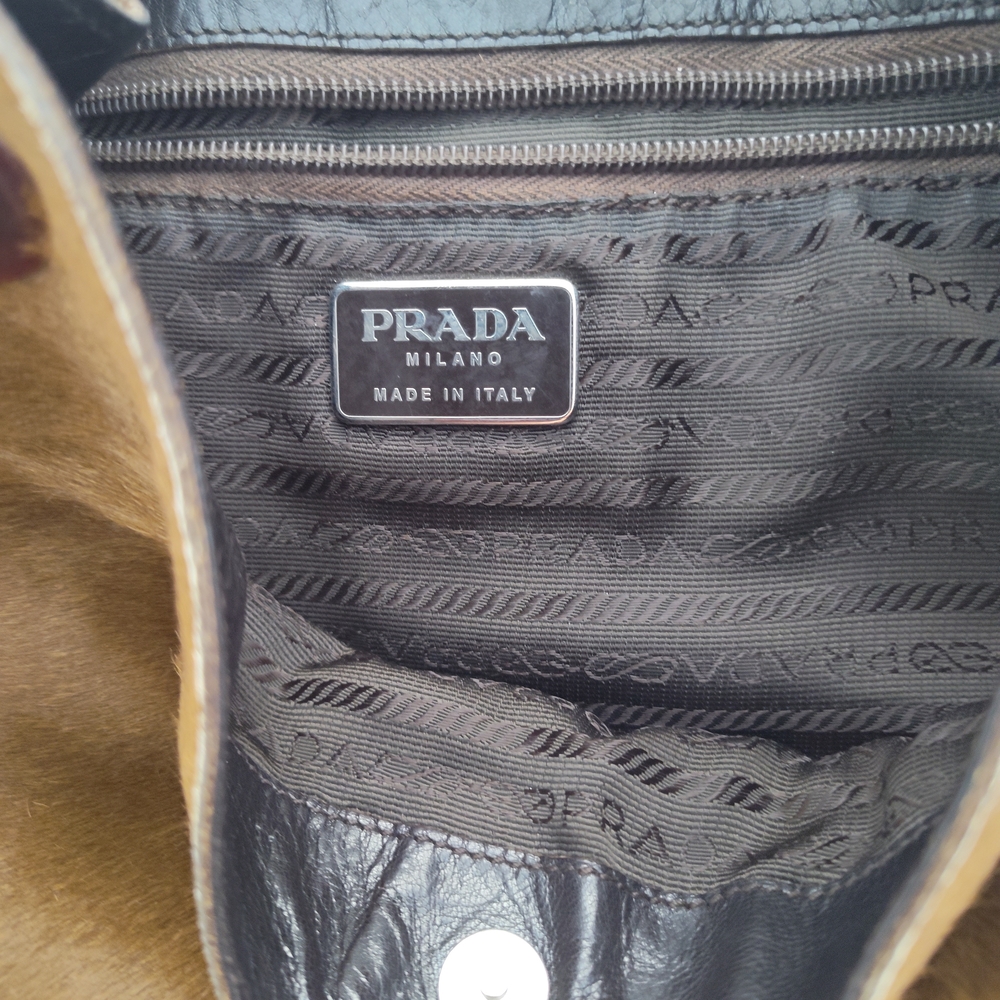 Prada Black and Brown Shoulder Bag